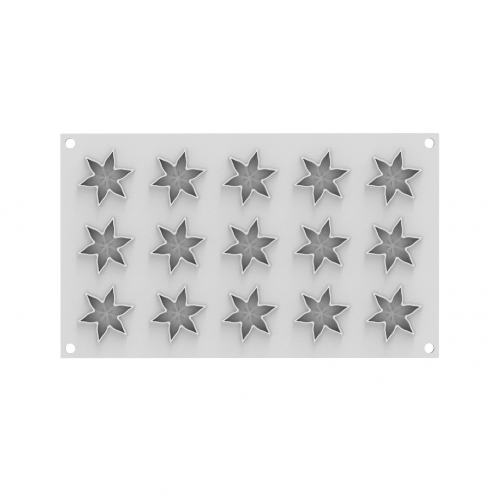 Forma Silicon Decor Top/Insertie, Corollas Floral Ø 4.5 x H 0.6 cm, 15 cavitati, 4 ml [2]