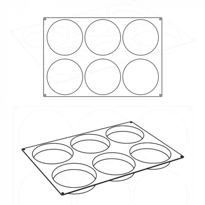 Forma Pavoflex 60x40 cm Discuri Ø18xH3 cm, 6 cavitati, 150 ml [3]