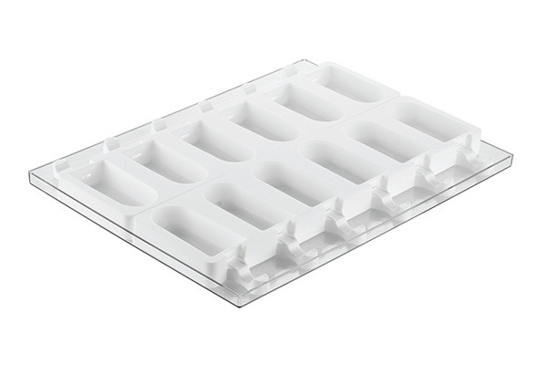 Forma Silicon Inghetata Cremino, 2 forme x 6 cavitati 9.2 x 4.5 x H 2.3 cm + tavita + 50 bastonase [4]