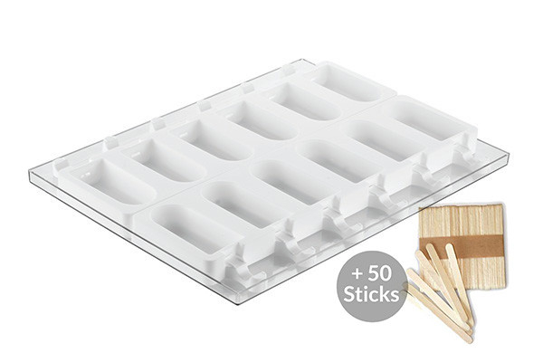 Forma Silicon Inghetata Cremino, 2 forme x 6 cavitati 9.2 x 4.5 x H 2.3 cm + tavita + 50 bastonase [2]