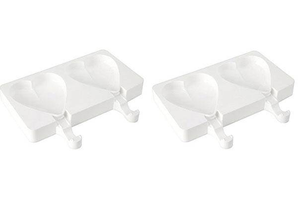 Forma Silicon Inghetata Heart IC GEL03, 2 forme x 2 cav. 9.1 x 8.5 x H 2.3 cm, 96 ml, 50 bastonase [2]