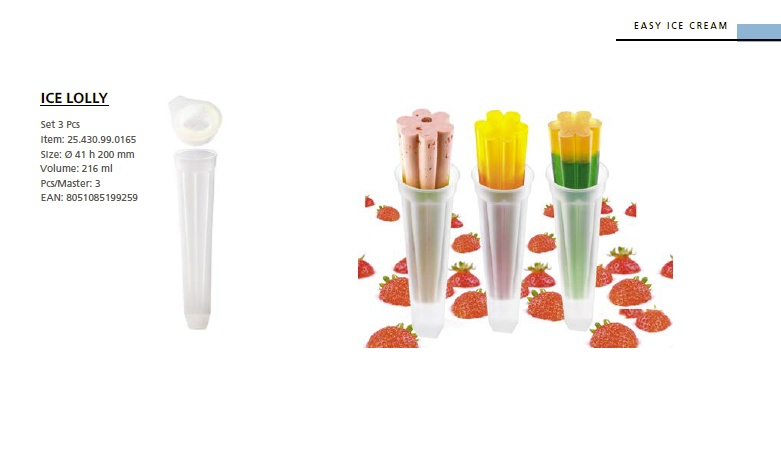 Forma Silicon Inghetata Lolly, 3 forme silicon x Ø 4.1 x H 20 cm, 72 ml [2]