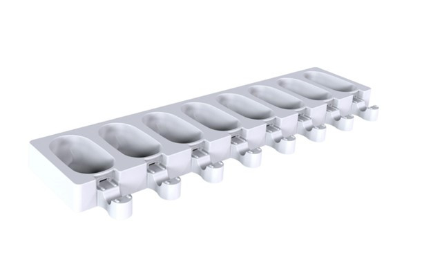 Forma Silicon Inghetata Mini Wave GEL18 3D, 2 forme x 8 cavitati 6.9 x 3.8 x H 2.2 cm, 37 ml, 100 bastonase [4]