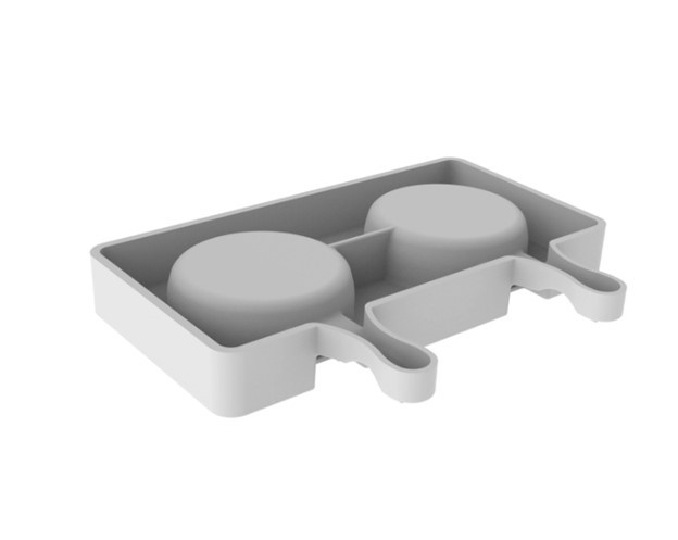 Forma Silicon Inghetata Round GEL19B, 2 cavitati x Ø 7 x H 2.3cm, 82 ml, 50 bastonase [2]
