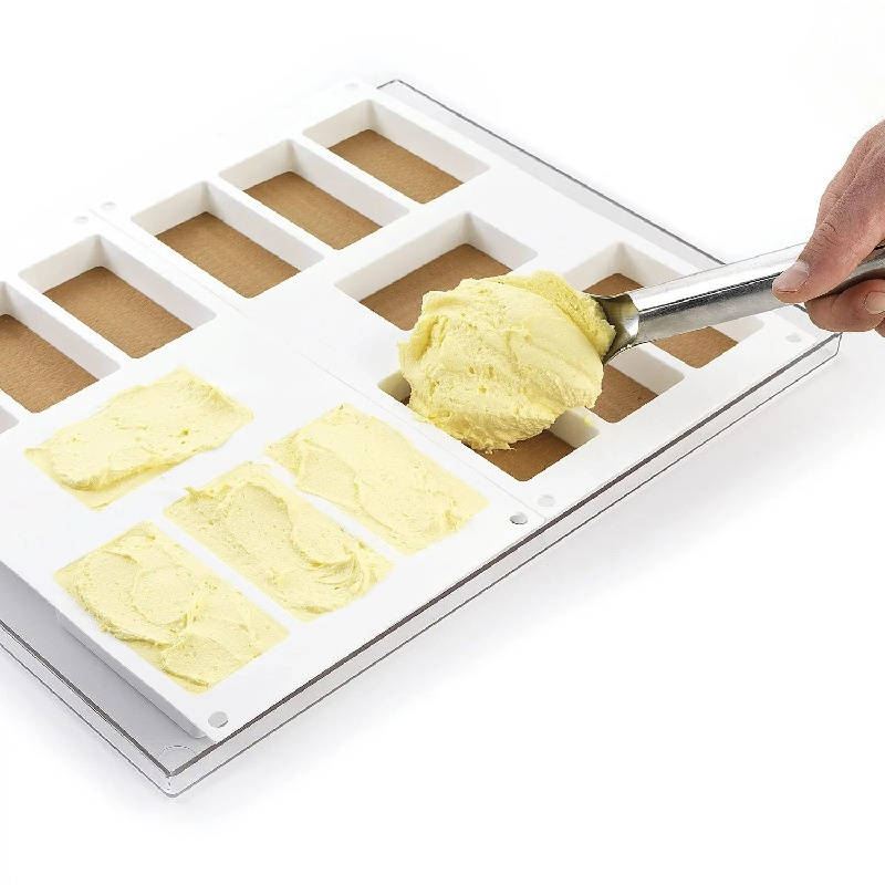 Forma Silicon Inghetata Sandwich Biscuit Slim, 2 forme silicon x 6 cav. 12 x 4.5 x H 2 cm, 110 ml (BISC03) [4]