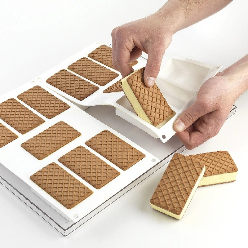 Forma Silicon Inghetata Sandwich Biscuit Slim, 2 forme silicon x 6 cav. 12 x 4.5 x H 2 cm, 110 ml (BISC03) [7]