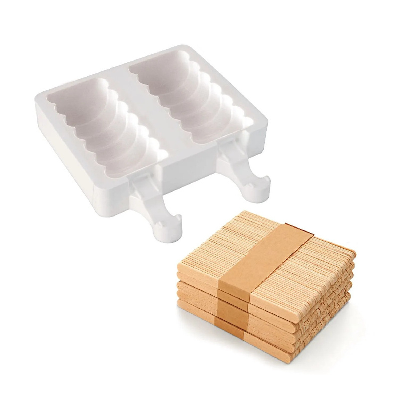 Forma Silicon Inghetata Tango GEL04, 2 forme x 2 cav. 9.2 x 4.5 x H 2.75 cm, 90 ml, 50 bastonase [2]