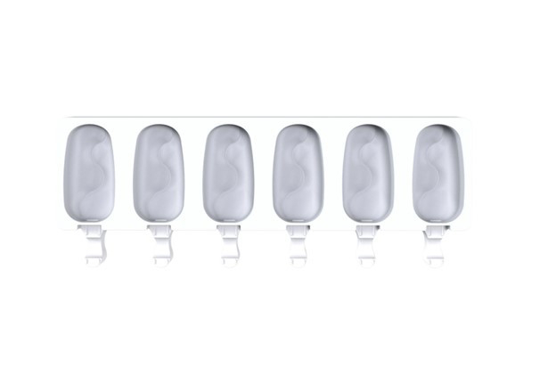 Forma Silicon Inghetata Wave GEL18 3D, 2 forme x 6 cavitati 9.3 x 4.8 x H 3 cm, 88 ml, 50 bastonase [3]
