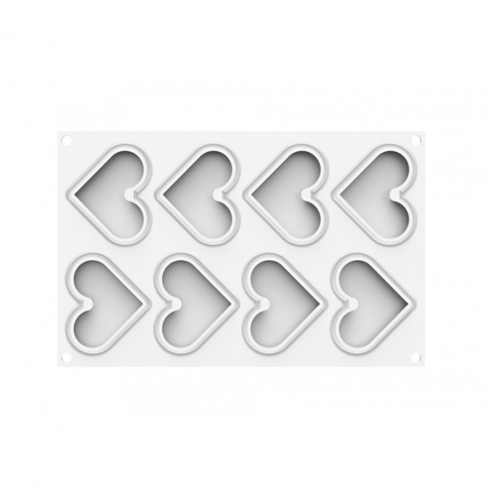 Forma Silicon Inima Level 8 x 6.6 x H 1.2 cm, 8 cavitati, 35 ml + decupator [4]
