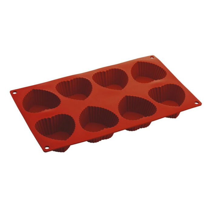 Forma Silicon Inima Muffins, 6.8 x 6.8 x H 3.1 cm, 8 cavitati [2]