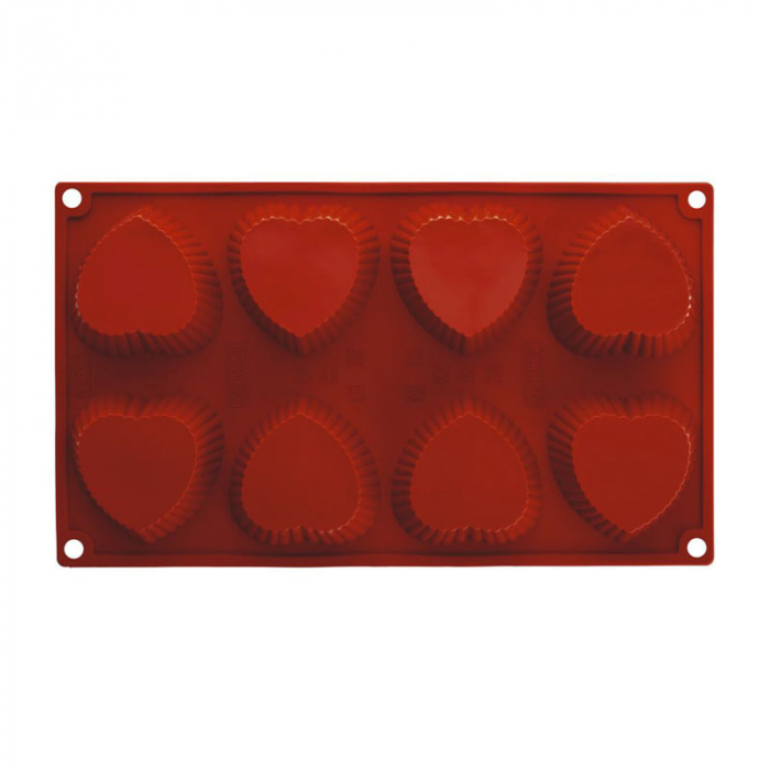 Forma Silicon Inima Muffins, 6.8 x 6.8 x H 3.1 cm, 8 cavitati [3]