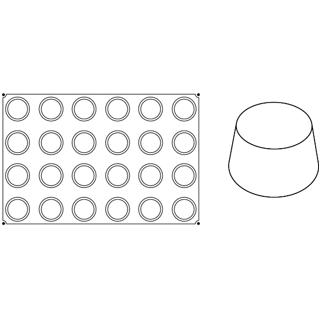 Forma Pavoflex 60x40 cm Muffins Ø7xh4 cm, 24 cavitati, 130 ml [3]
