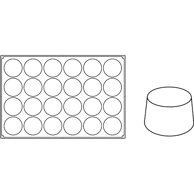 Forma Pavoflex 60x40 cm Muffins Ø8.5xh5 cm, 24 cavitati, 235 ml [2]