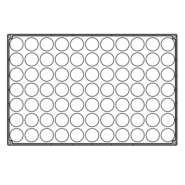 Forma Pavoflex 60x40 cm Semisfere Ø4.2xh2.1 cm, 77 cavitati, 20 ml [2]