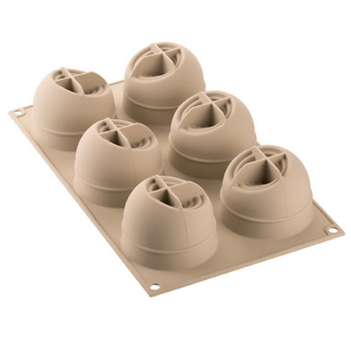 Forma Silicon Sfera cu Inima Ø 7 x H 5.5 cm, 6 cavitati x 130 ml [3]