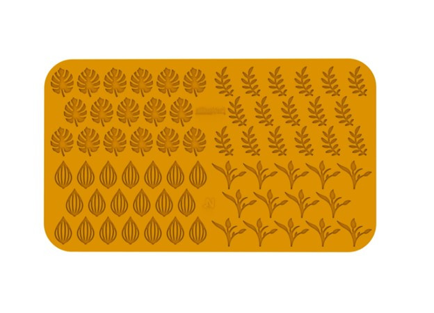 Forma Silicon Silikomart NaturaE Frunze 4 modele 4 x 2.5 x H 2 cm - 4 x 4.9 x H 2 cm, 1 ml, 68 cavitati [2]