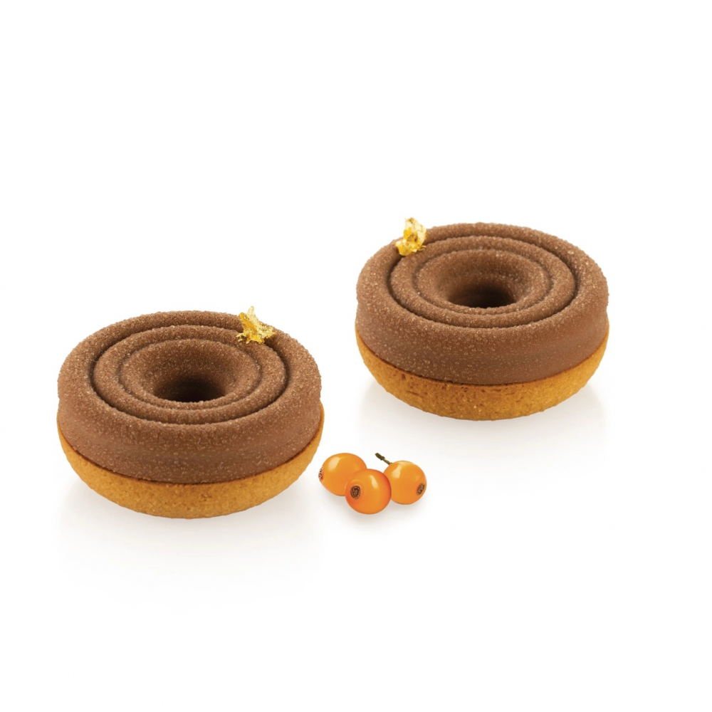 Forma Silicon Tarte 3D Tornada Ø 7.7 x H 1.6 cm + Rama Microforata Ø 8 x H 2 cm, 6 cavitati [1]