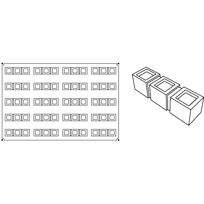 Forma Pavoflex 60x40 cm Triptic 12x3.2xh3.2 cm, 20 cavitati, 115 ml [2]