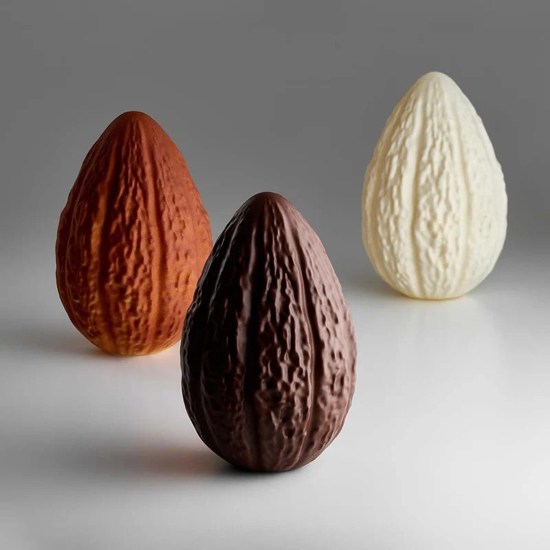 Fruct Cacao 3D Ø 14 x H 20.5 cm, Set Matrite Plastic 2 Subiecte Ciocolata [3]