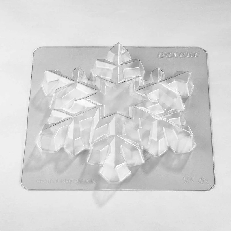 Fulg de Nea 3D, 16 x 18 x H 4.5 cm, Set Matrite Plastic 2 Subiecte Ciocolata [2]