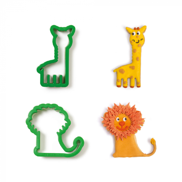 Girafa si Leu - Decupatoare Plastic Ø 8 si 9.5 x H 2.2 cm, 2 Buc [2]