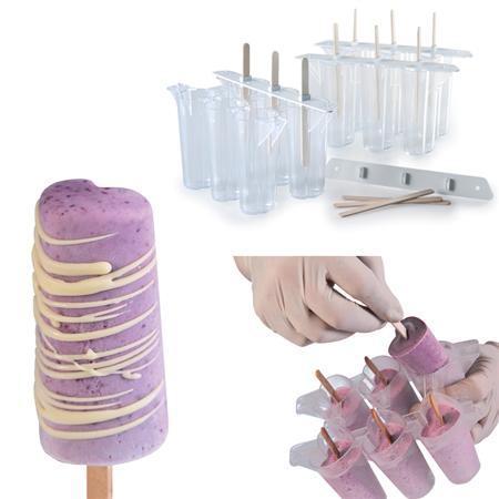 Set 24 Matrite Plastic Inghetata pe bat Gelato Flex Heart [3]