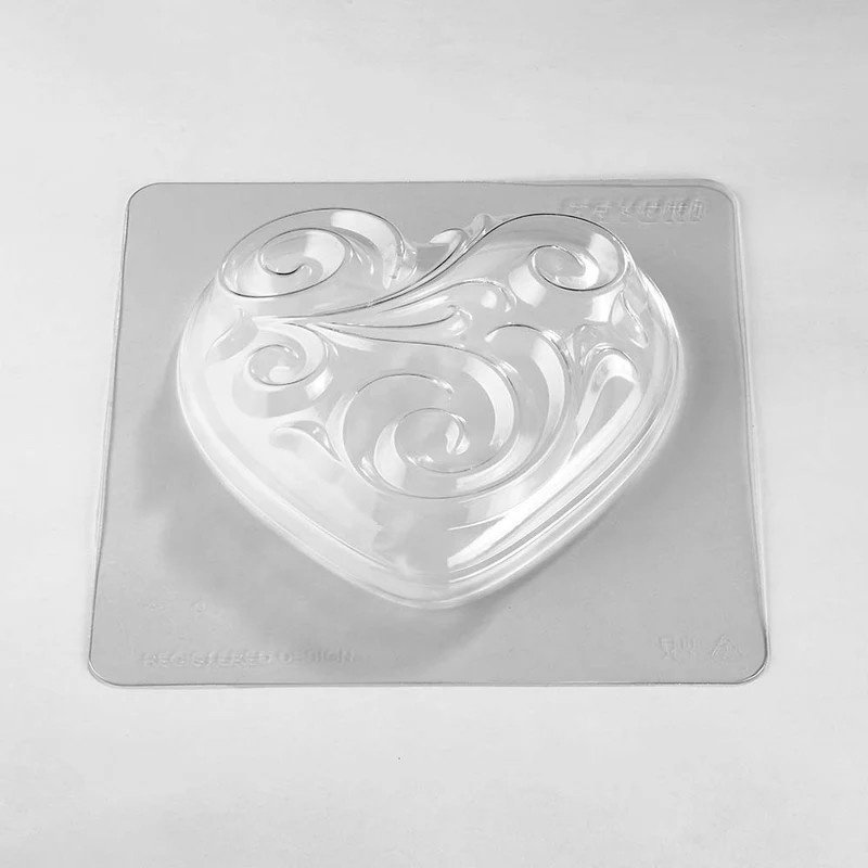 Inima Baroc 3D, 15 x 15 x H 6.5 cm, Set Matrite Plastic 2 Subiecte Ciocolata [2]