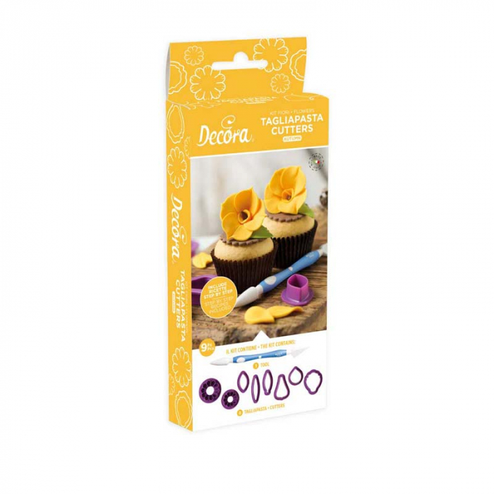 Kit Flori Toamna - 8 Decupatoare, 1 Ustensila modelare Pasta Zahar, Tehnici de Lucru [1]