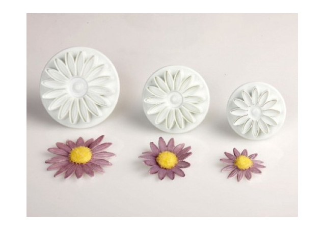 Gherbera / Margareta - Decupatoare Plastic cu Extractor Ø 4.5 - 7 cm, Set 3 Buc [2]