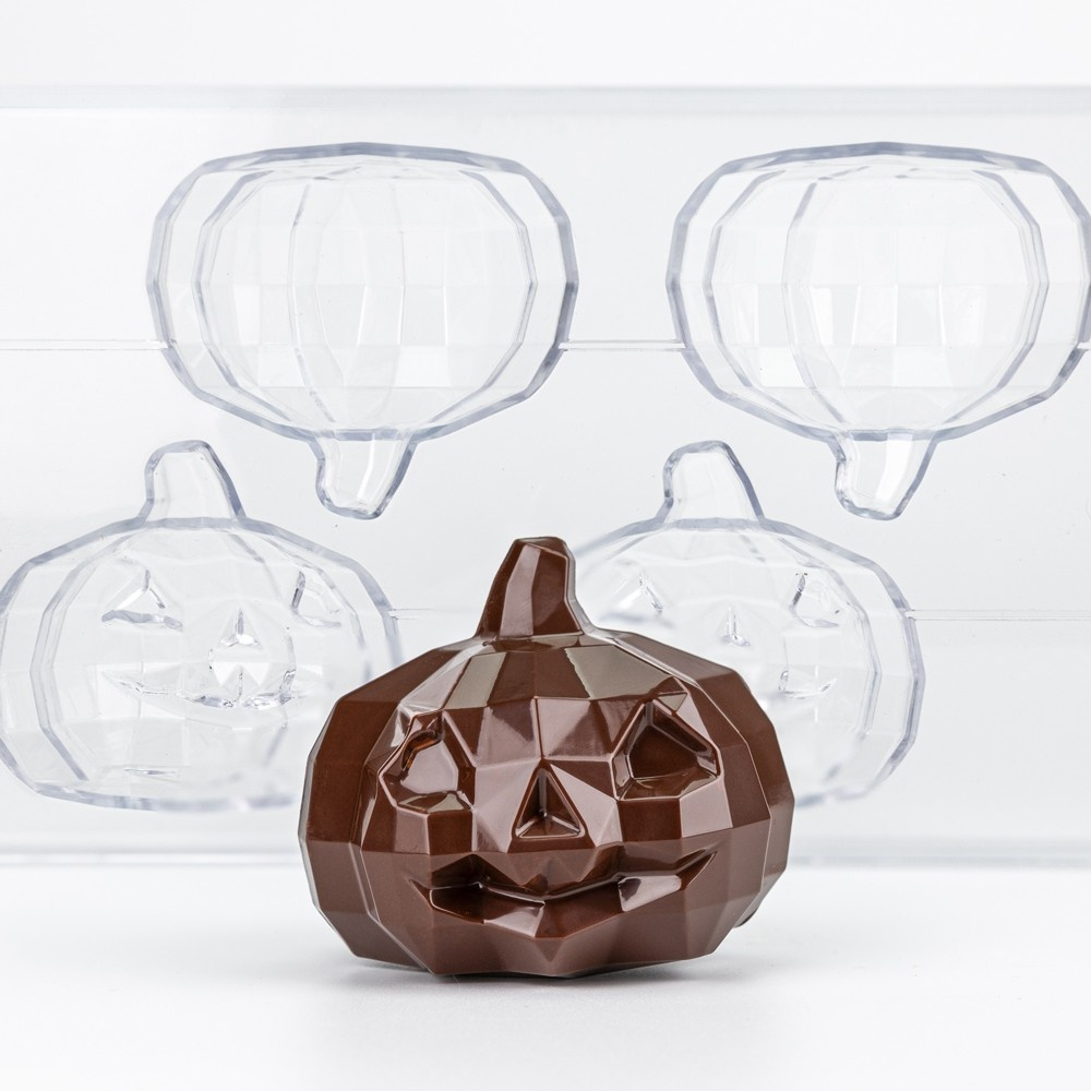 Matrita 3D Ciocolata, Plastic Rigid, Model Dovleac Halloween, 9 x 8.9 x H 7.75 cm, 120 gr [3]