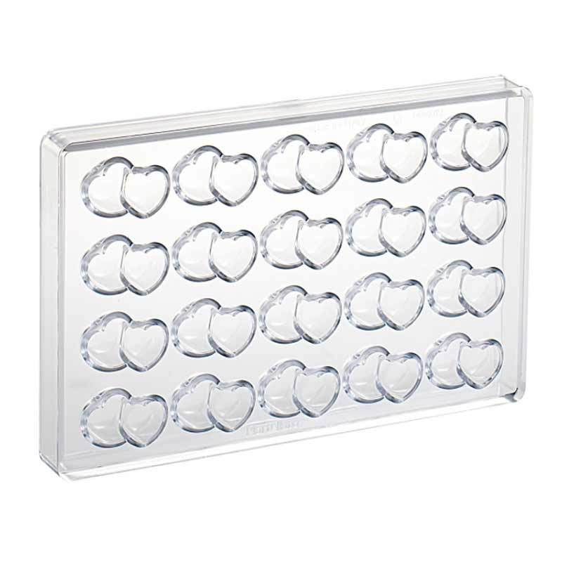 Matrita Policarbonat 20 Praline Double Hearts, 4.3 x 2.6 x H 1.6 cm, 11 gr [2]