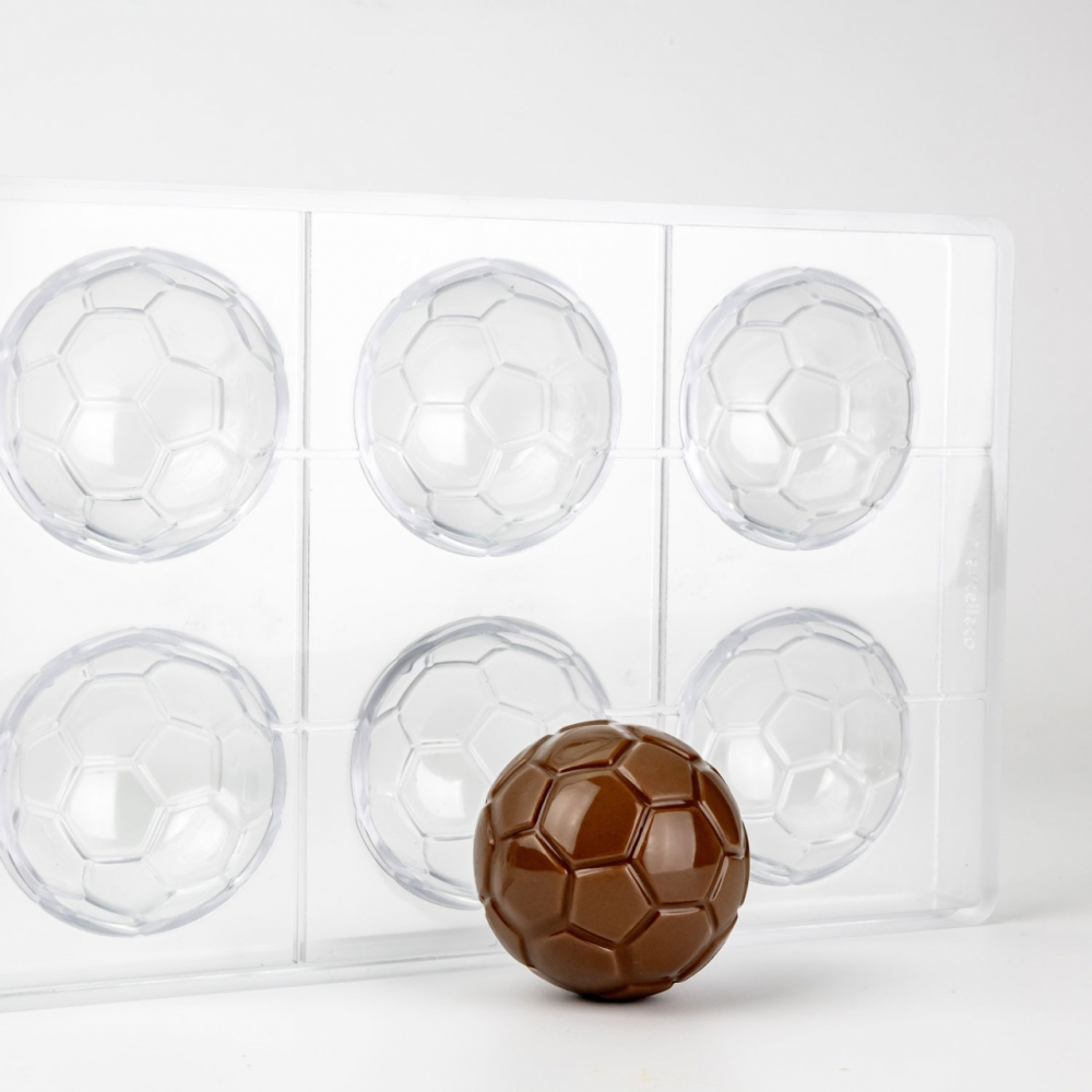 Matrita Policarbonat 6 Praline Minge Fotbal, Ø 6 x H 3 cm, 22 gr [4]