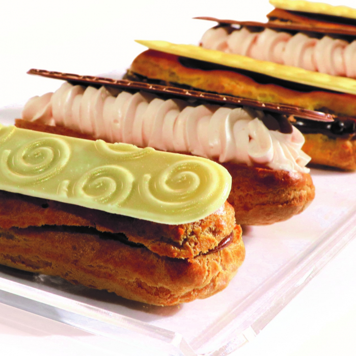 Matrite Plastic Decor Ciocolata pentru Eclair, Set 6 Buc, 36 Decoruri [2]