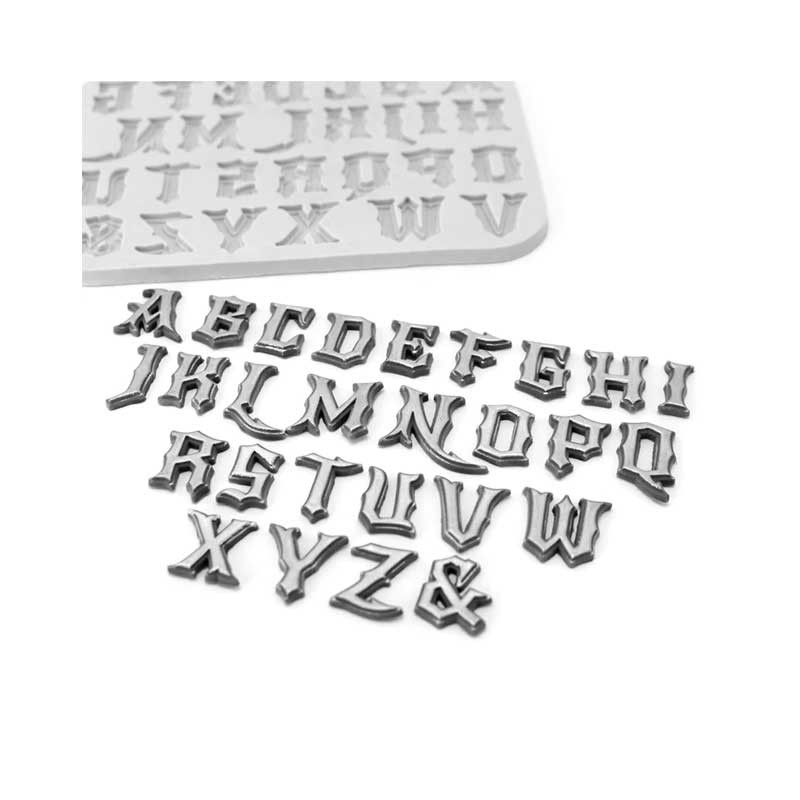 Mulaj Silicon Alfabet Stil Gotic - Litere Mari, H 2 cm [1]
