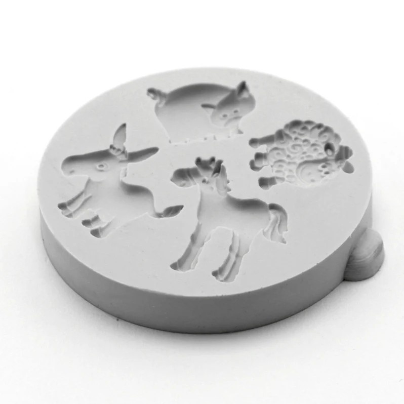 Mulaj Silicon Animale de Ferma, 4 Subiecte Ø 2.2 - 3 cm [3]
