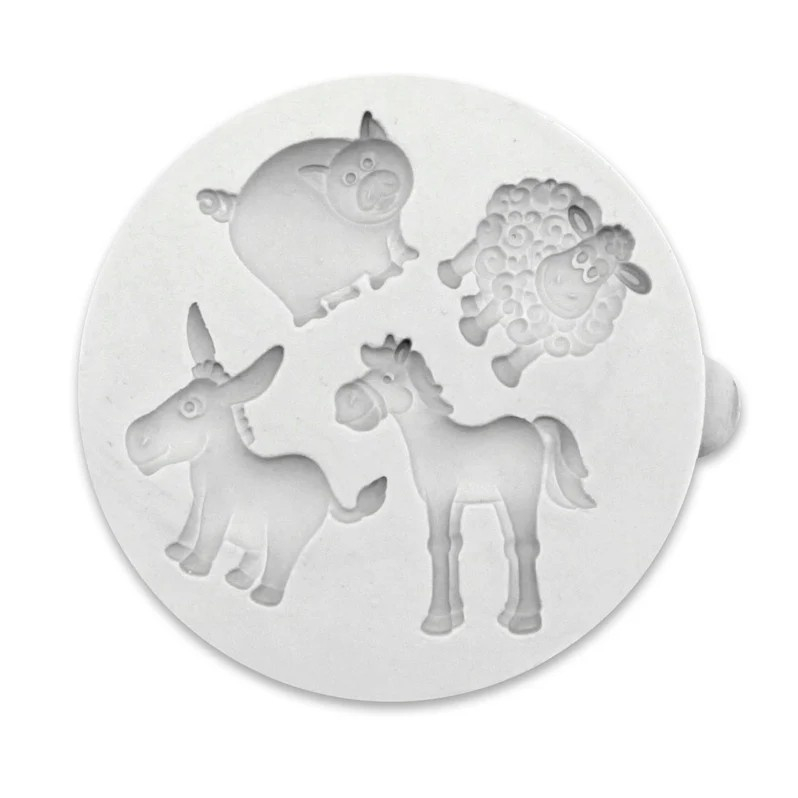 Mulaj Silicon Animale de Ferma, 4 Subiecte Ø 2.2 - 3 cm [2]