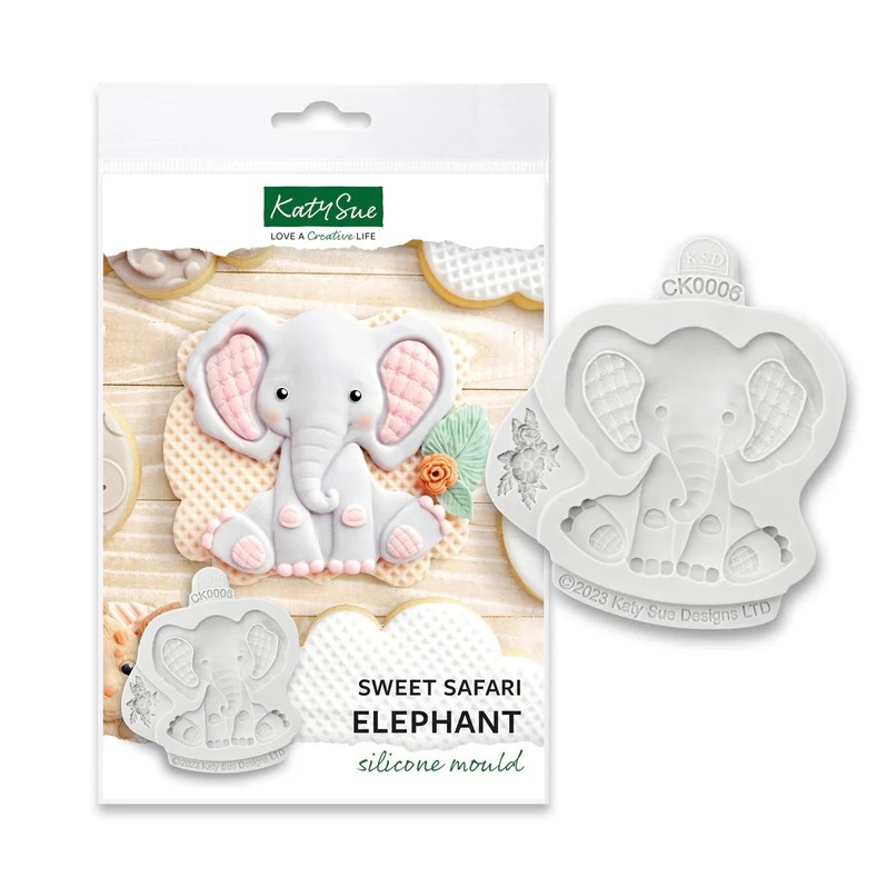 Mulaj Silicon Baby Jungle Elefant si Floricica, 2 Subiecte Ø 1.6 si 7 cm [1]