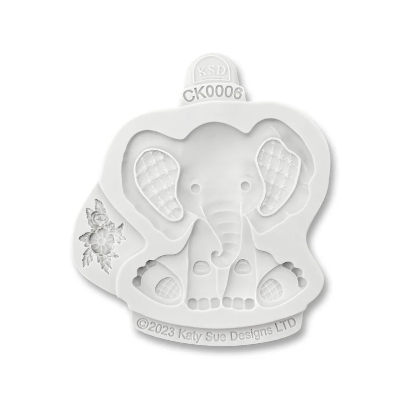 Mulaj Silicon Baby Jungle Elefant si Floricica, 2 Subiecte Ø 1.6 si 7 cm [2]