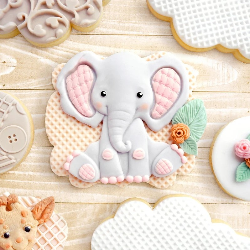 Mulaj Silicon Baby Jungle Elefant si Floricica, 2 Subiecte Ø 1.6 si 7 cm [3]