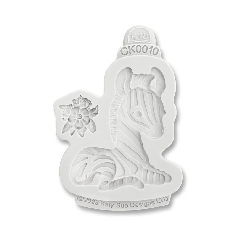 Mulaj Silicon Baby Jungle Zebra si Floricica, 2 Subiecte Ø 2.5 si 7.3 cm [2]