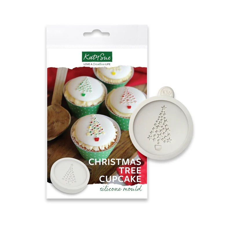 Mulaj Silicon Craciun - Decor Rotund / Top Cupcake cu Brad Ø 7 cm [1]