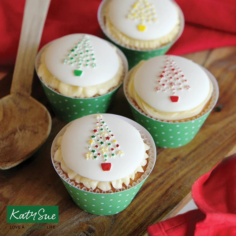 Mulaj Silicon Craciun - Decor Rotund / Top Cupcake cu Brad Ø 7 cm [3]
