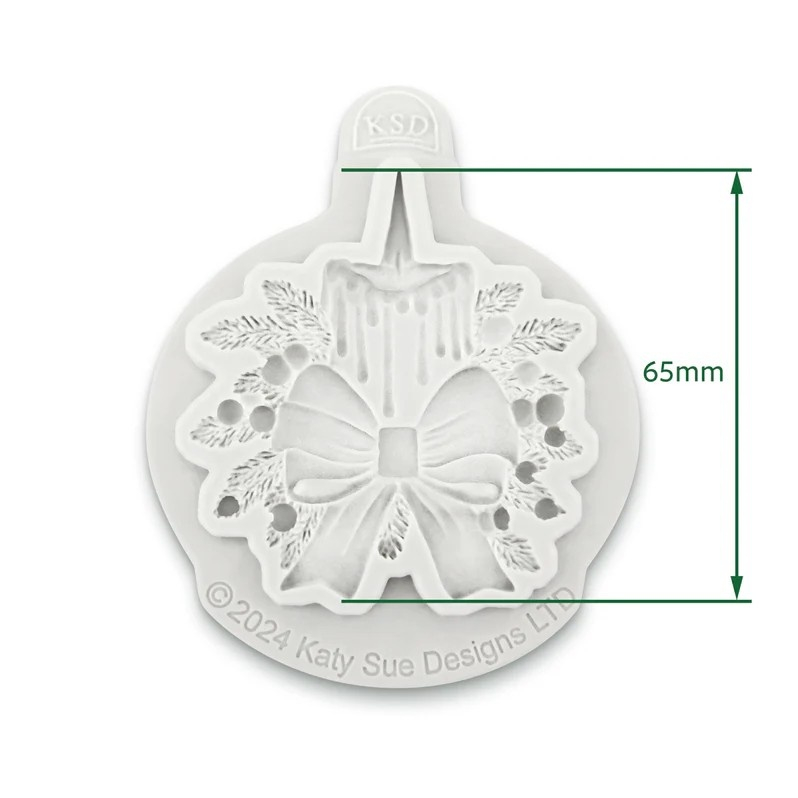 Mulaj Silicon Craciun - Lumanare cu Fundita, Ø 6.5 cm [2]