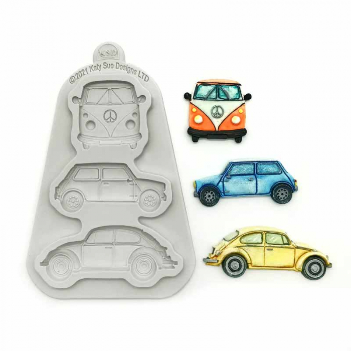 Mulaj Silicon Masinute, 3 Subiecte Ø 4 - 7.4 cm [2]