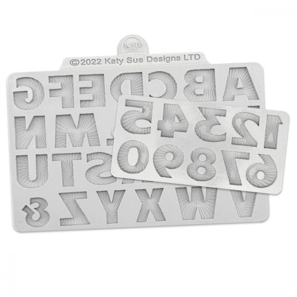 Mulaje Silicon Alfabet + Cifre cu Stralucire H 2.3 cm, Set 2 Buc [2]