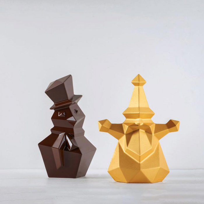 Om de Zapada 3D, 12.5 x 12.1 x H 20 cm, Set Matrite Plastic 2 Subiecte Ciocolata [2]