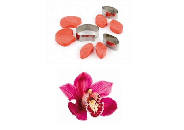 Orhidee Phalaenopsis Petale - Decupatoare Inox si Mulaje Silicon Ø 5 - 6 cm, Set 9 Buc [2]