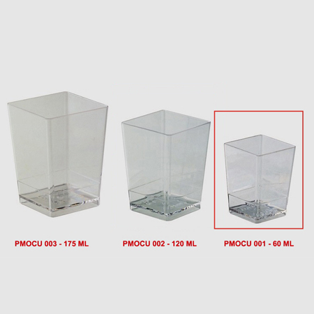 Pahare Cube 60 ml, 4 x 4 x H 5.5 cm, Set 100 Buc [4]