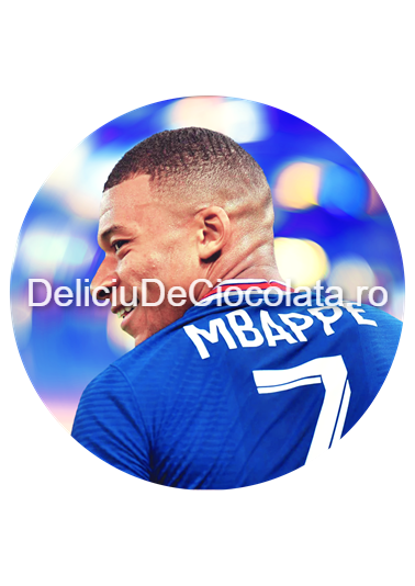 Pasta Zahar imprimata Fotbal Mbappe Model 1, Ø 20 cm [1]
