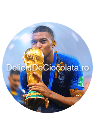 Pasta Zahar imprimata Fotbal Mbappe Model 3, Ø 20 cm [1]